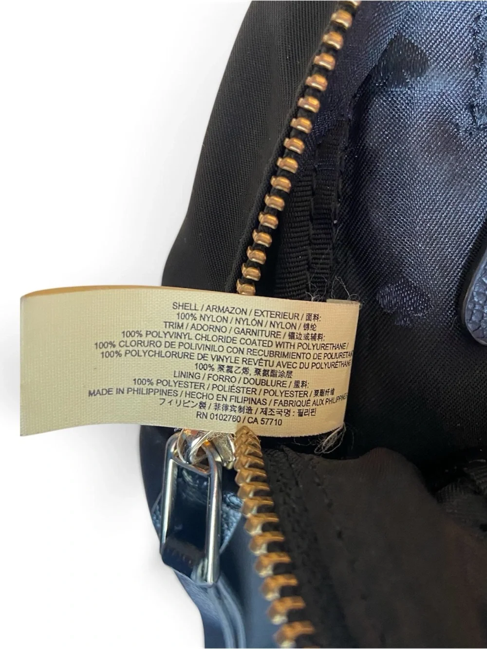 Kate Spade NY Medium Dawn Backpack/Book Bag Black Nylon With Gold Hardware